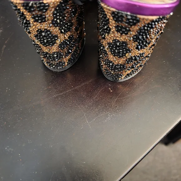Betsey Johnson Black Heels with Multicolor Studs - Picture 3 of 3